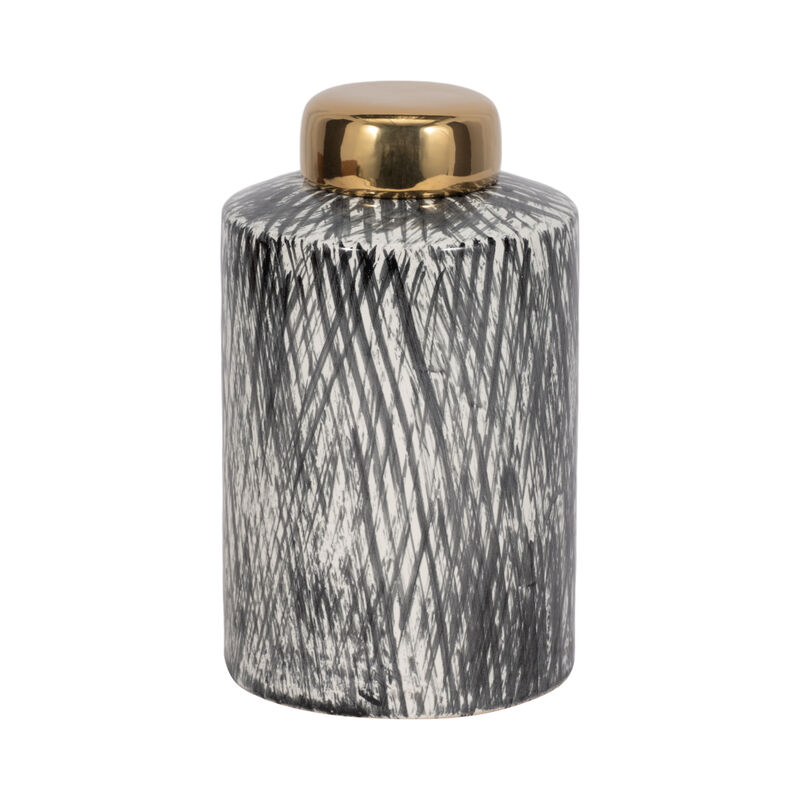 Cross Hatch Ginger Jar