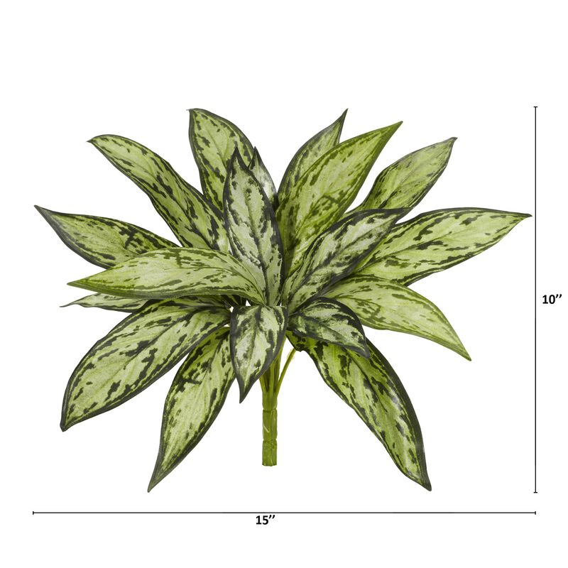 Hivvago 10" Silver Queen Artificial Plant (Set of 6)