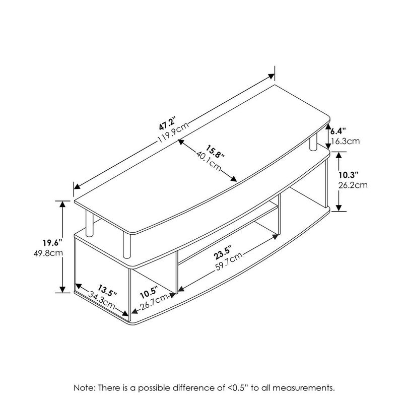 Furinno JAYA Large Entertainment Center Hold up to 55-IN TV, Blackwood