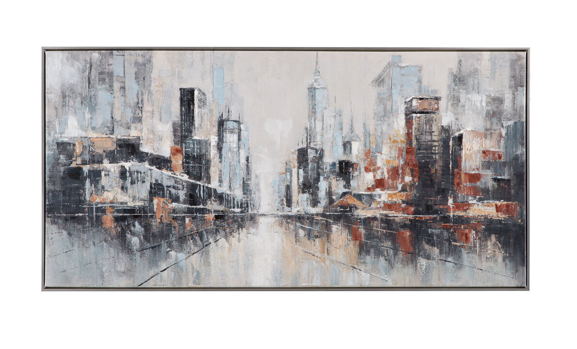 City Scape Framed Canvas