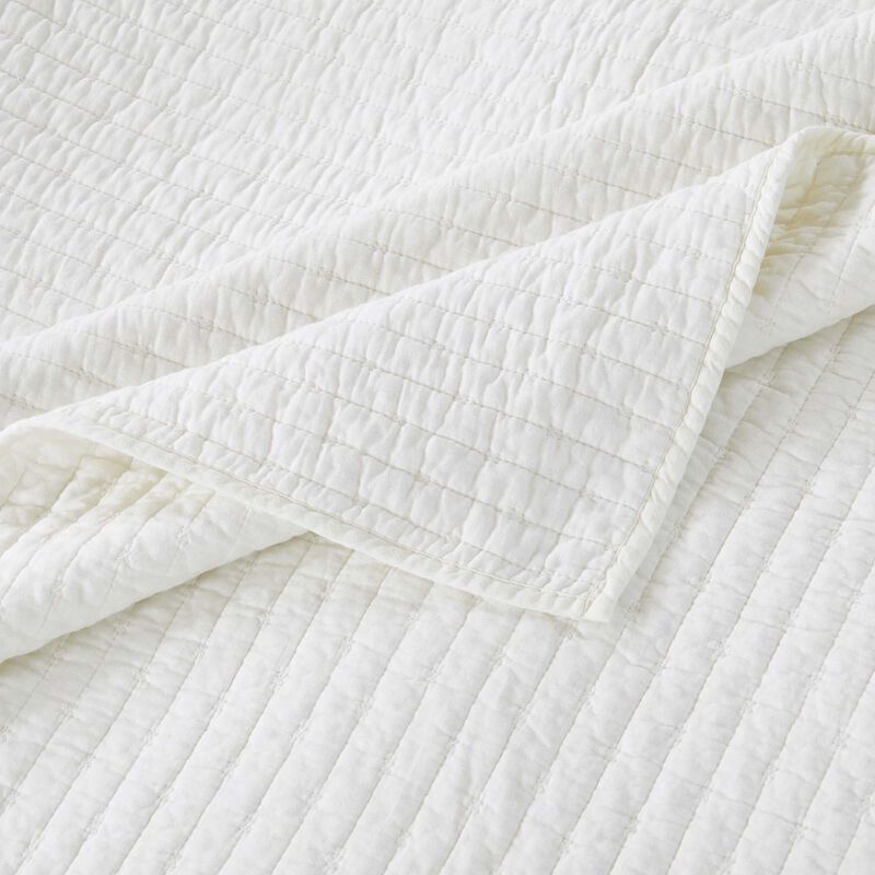 Greenland Home Fashions Monterrey Finely Stitched Throw Blanket Classic Solid Color Style 50" x 60" Antique White