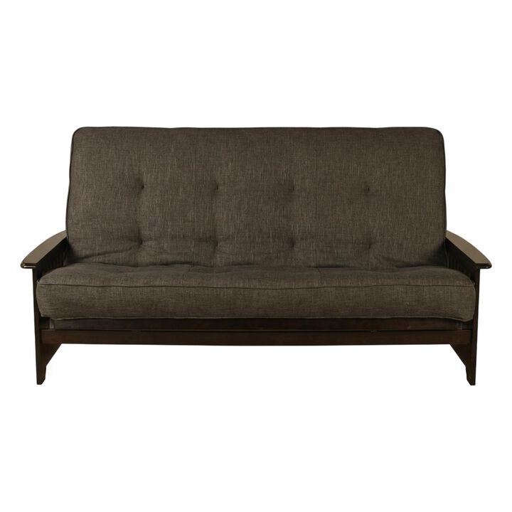Phoenix Frame Queen-Espresso Finish-Linen Charcoal Mattress