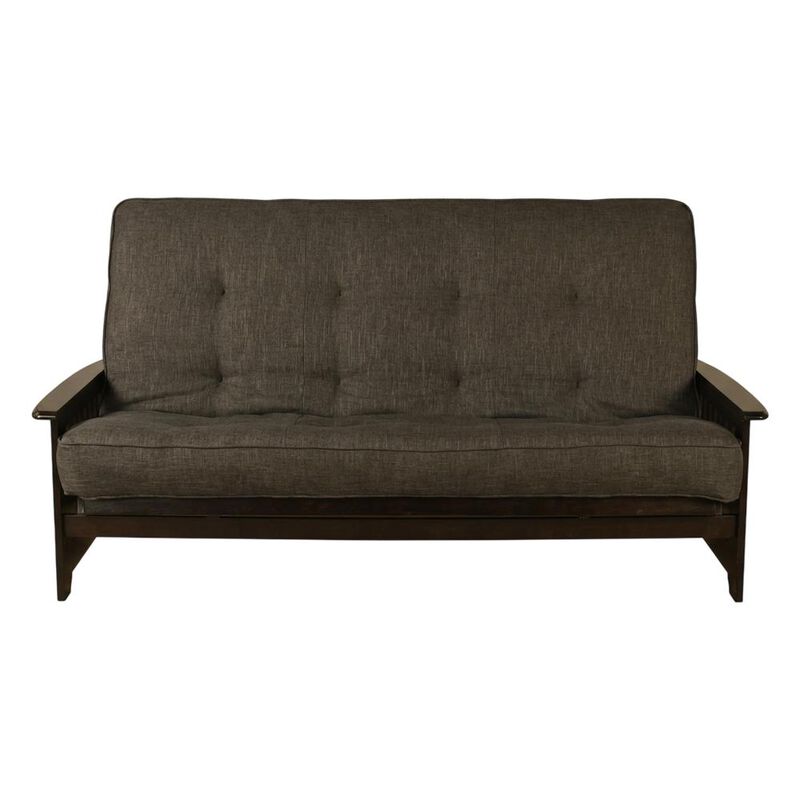 Phoenix Frame Queen-Espresso Finish-Linen Charcoal Mattress image number 0