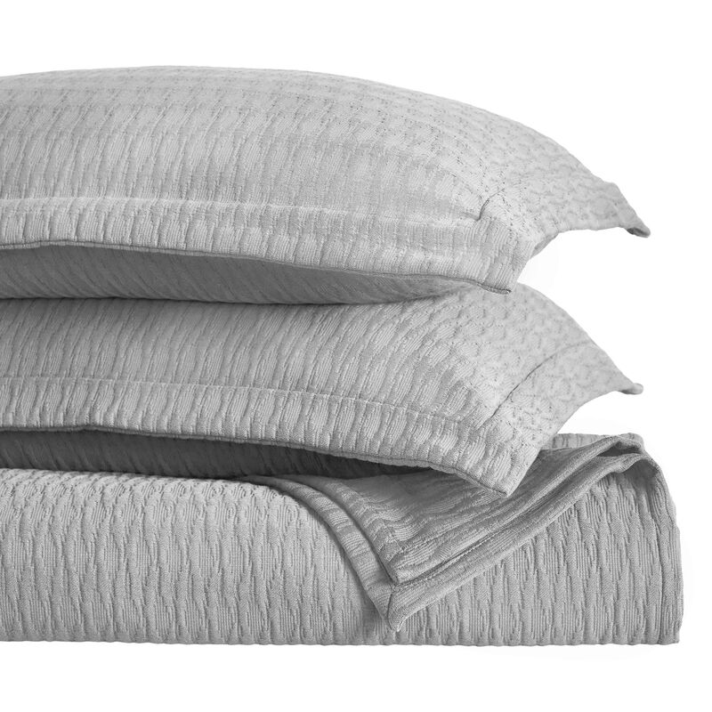 Lightweight Cotton Matelasse Bedspread Set with Diamond Pattern image number 1