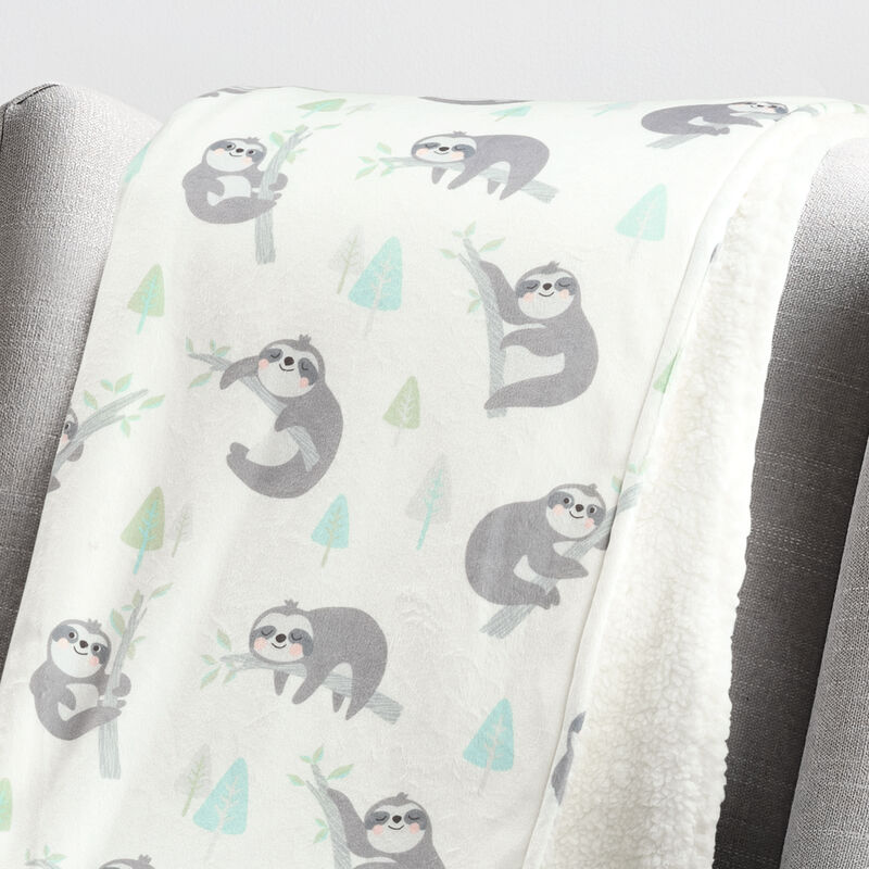 Hygge Sloth Soft & Plush Sherpa Blanket Single