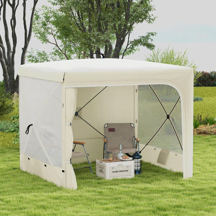Hivvago 7x8 Camping Pop Up Canopy Sun Shelter with Netting