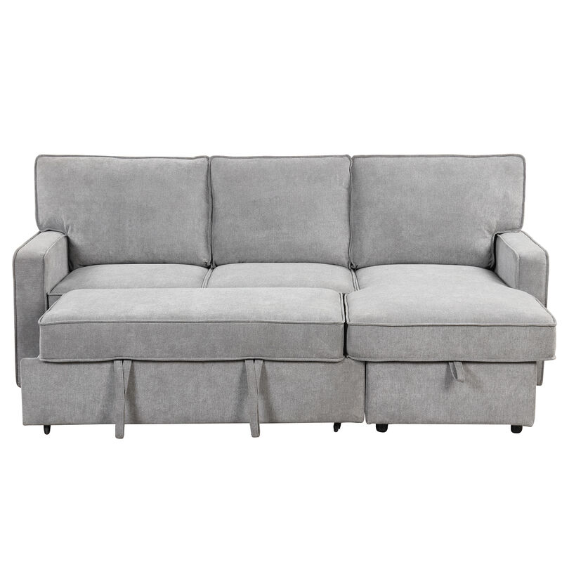 Merax Upholstery Sectional Sleeper Sofa with Storage