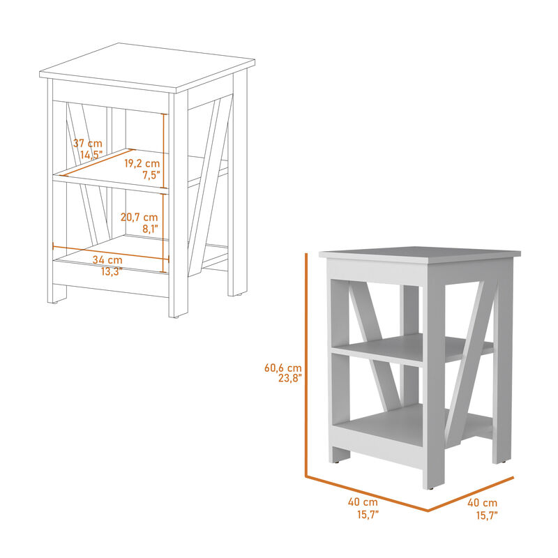 Farmhouse End Table, Narrow Side Table, Slim End Table, Side Table for Bedroom, Living Room