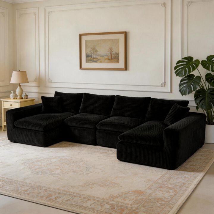 Nespfe Modular U-Shaped Compressed Sectional Sofa