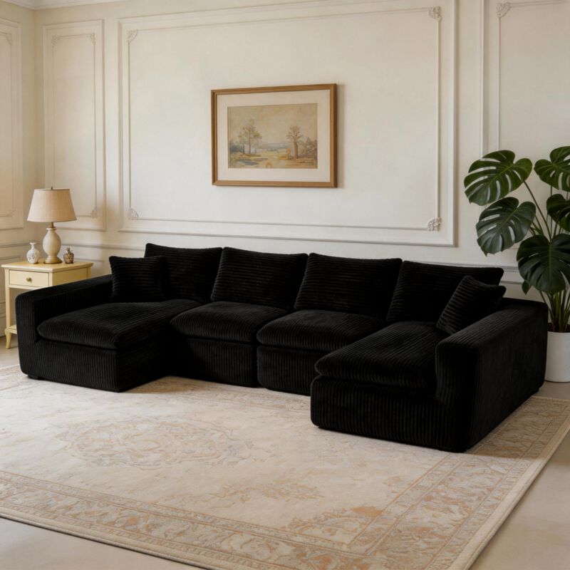 Nespfe Modular U-Shaped Compressed Sectional Sofa image number 1