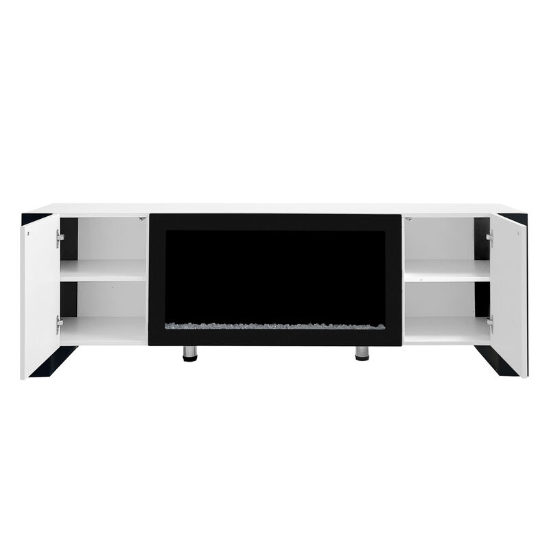 Merax Modern TV Stand with Non-heating Electric Fireplace