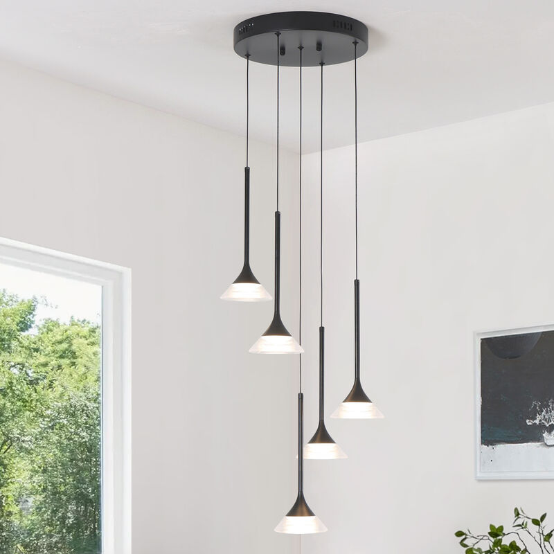 5 lights Cluster Chandelier Kitchen Island Pendant Stairs LED Dimmable image number 4