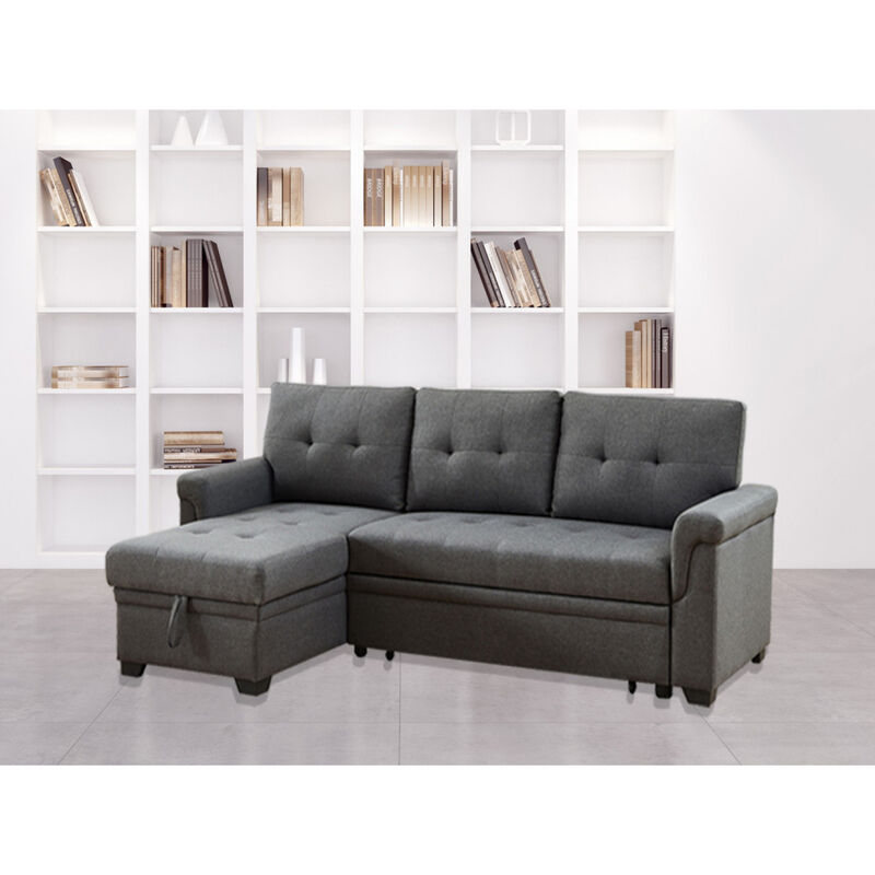 Streamdale Destiny Reversible Linen Sleeper Sectional w/ Chaise image number 6