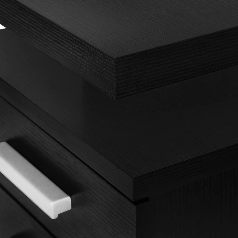 Monarch Specialties I 7691 Computer Desk, Home Office, Laptop, Left, Right Set-up, Storage Drawers, 48"L, Work, Laminate, Black, Contemporary, Modern