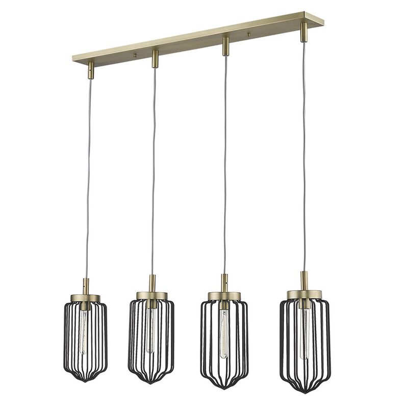 Hivvago Reece 4-Light Aged Brass Island Pendant