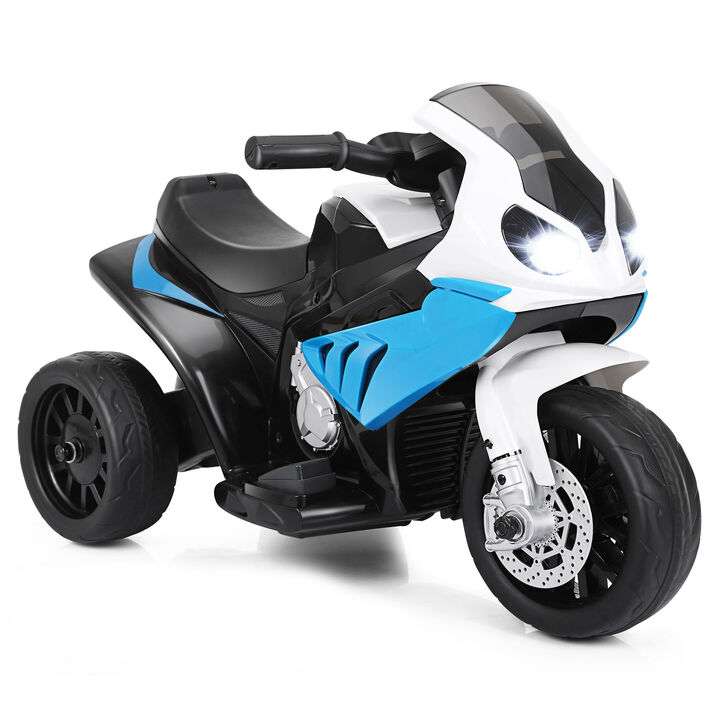 6V Kids 3-Wheel Battery Powered Ride-On Motorcycle for Outdoor Play