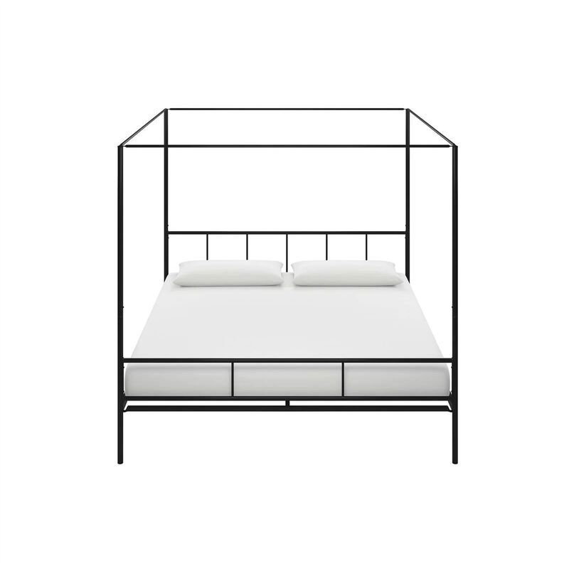 Sturdy Metal Canopy Bed Frame with Headboard and Footboard for Stylish Bedroom