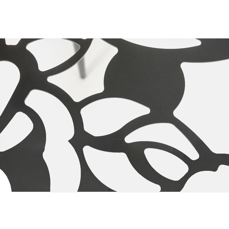 LeisureMod Devon Tree Design Glass Top Aluminum Base Outdoor End Table