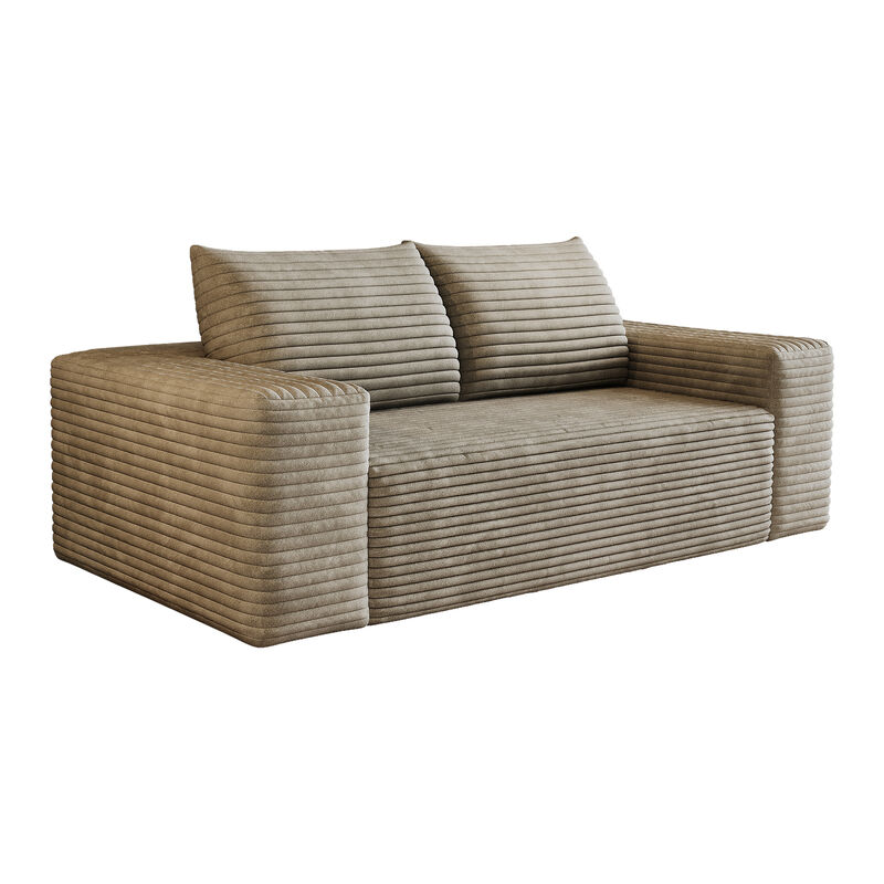 Whisen 63" 2-Seat Modern Sofa, Cotton Deep Seat Loveseat for Living Room Bedroom, No Assembly Required image number 6
