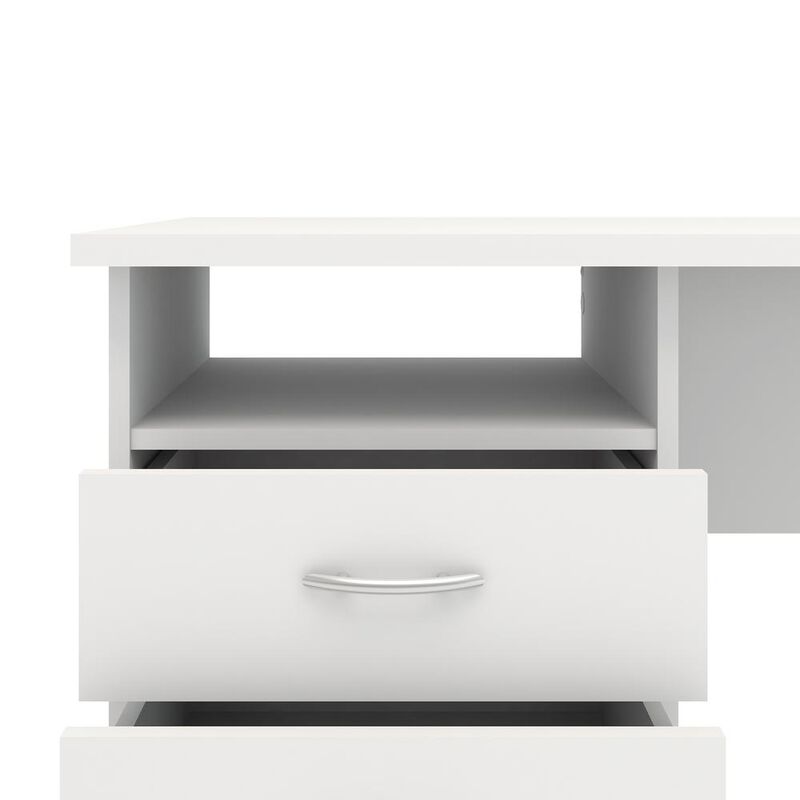 Tvilum Desk with 3 Drawers, White