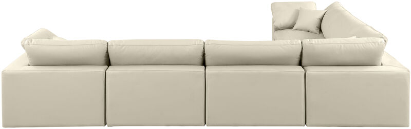 Meridian Furniture Comfy Cream Vegan Leather Modular Sectional