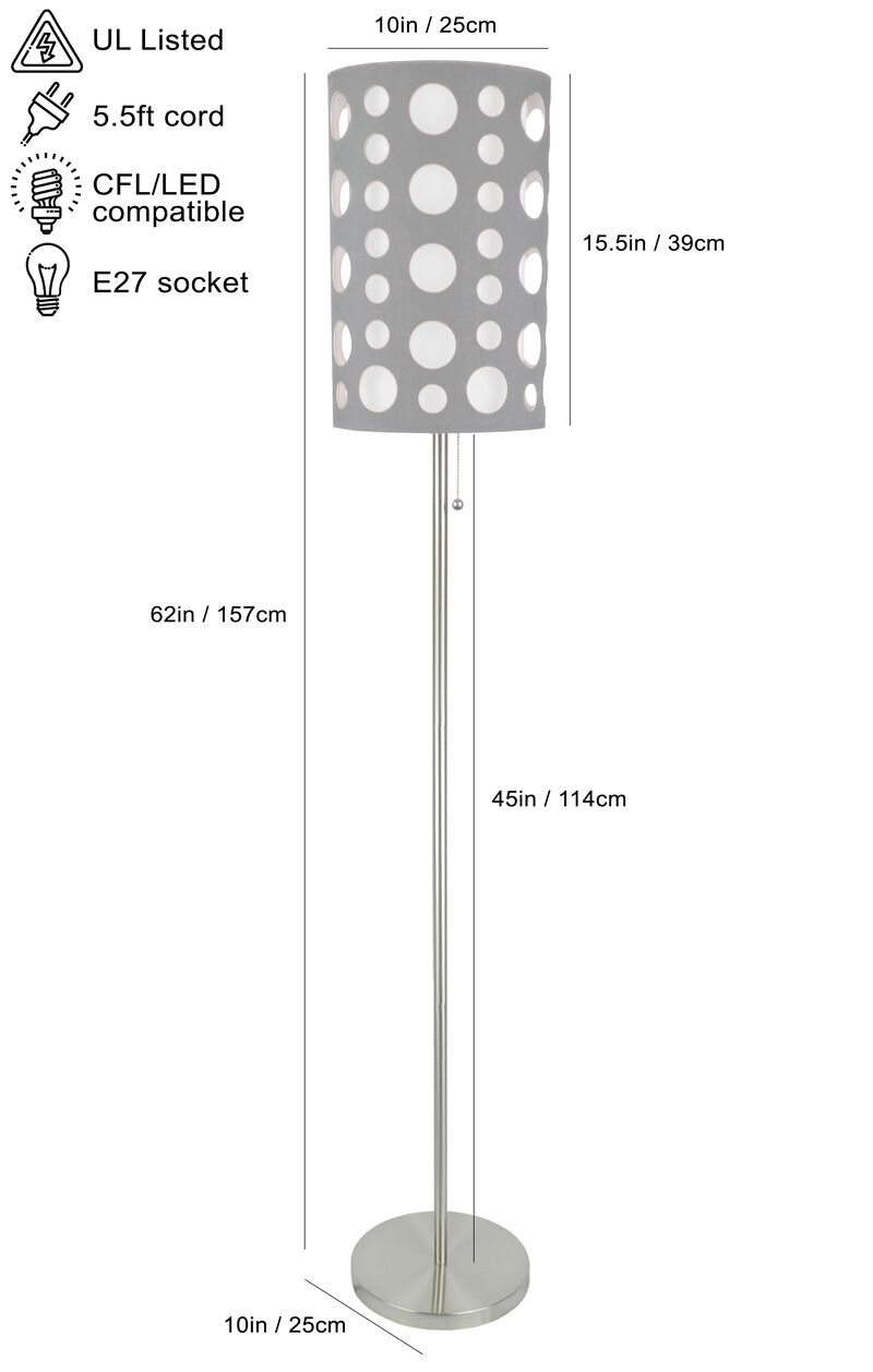 Streamdale 62"H Grey/White Retro Floor Lamp