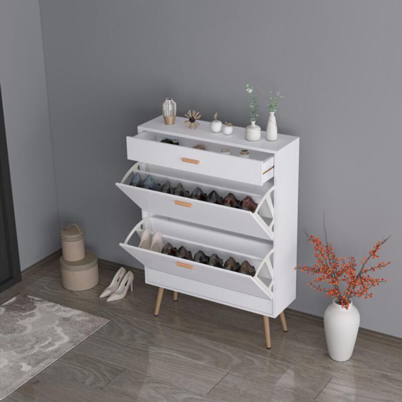16-Pair Shoe Rack Storage Organizer with 2 Flip Drawers – Space-Saving Entryway Solution