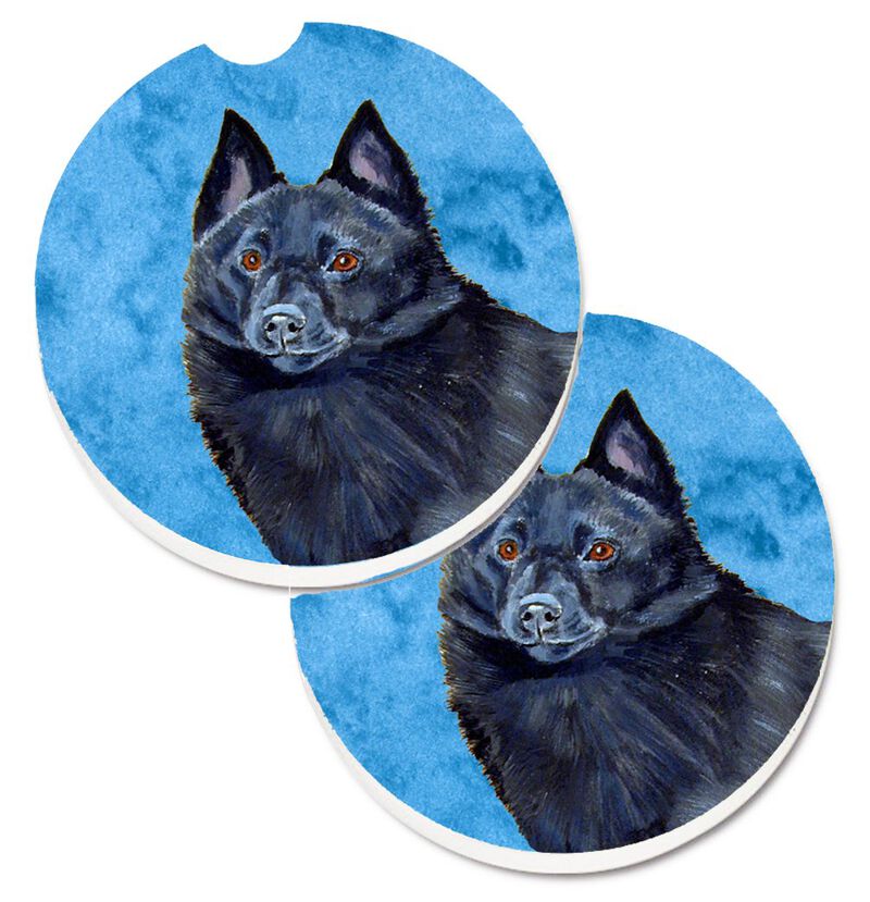 Caroline's Treasures Blue Schipperke Set of 2 Cup Holder Car Coasters LH9384BUCARC, 2.56, Multicolor image number 0