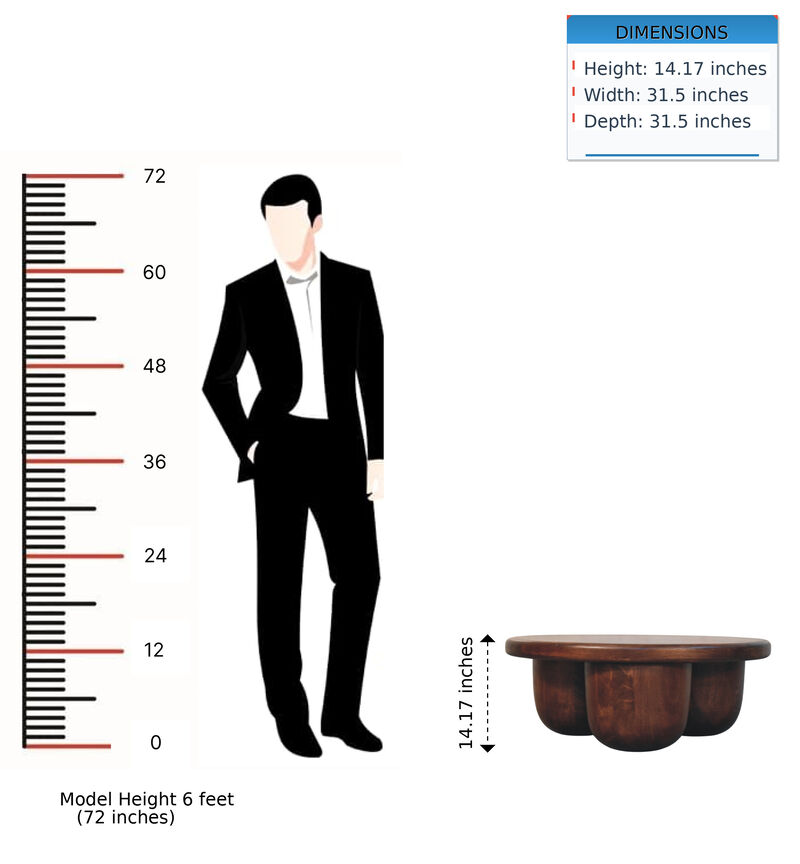 Artisan Furniture Solid Wood Clara Sculpted Coffee Table image number 9