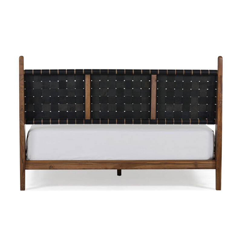 Cove King Bed - Black Leather