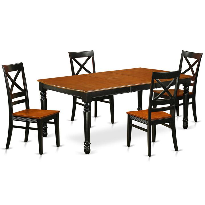 East West Furniture Dining Room Set Black & Cherry