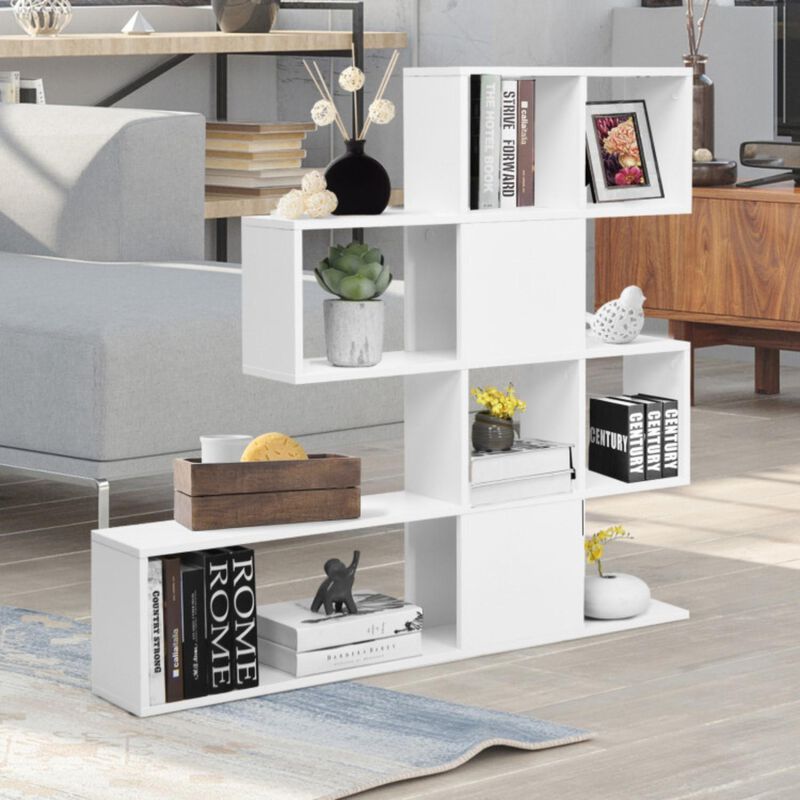Hivago 5-Tier Bookshelf Corner Ladder Bookcase with Storage Rack
