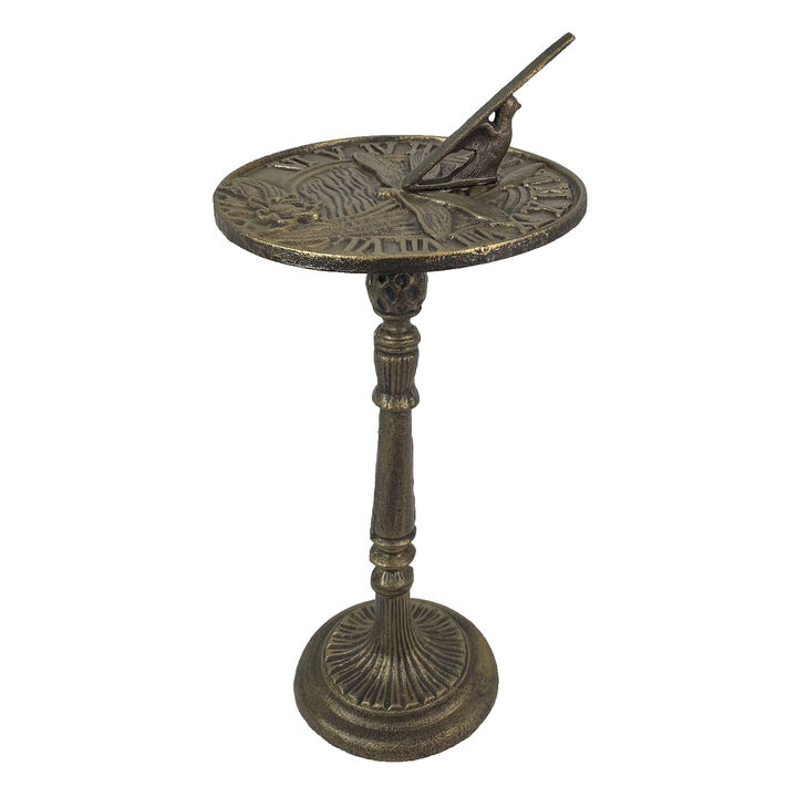 Cast Iron Bronze Dragonfly Sundial Home Garden Decorative Sculpture