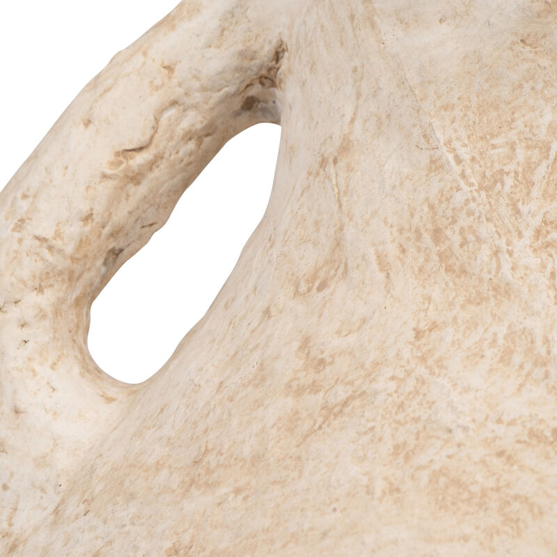 Paper Mache, 14" Vase With Handles, White image number 4