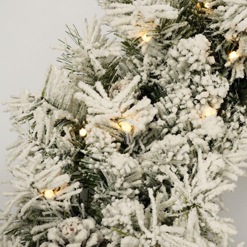 Whisen Pre-lit Xmas Tree Artificial Christmas 4-Piece Set,Garland, Wreath and Set of 2 Entrance Trees X-mas with LED Lights image number 6