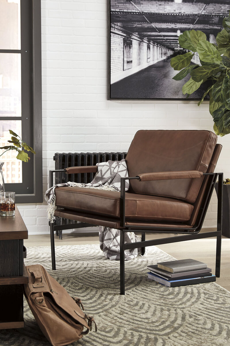 Puckman Leather Accent Chair image number 1
