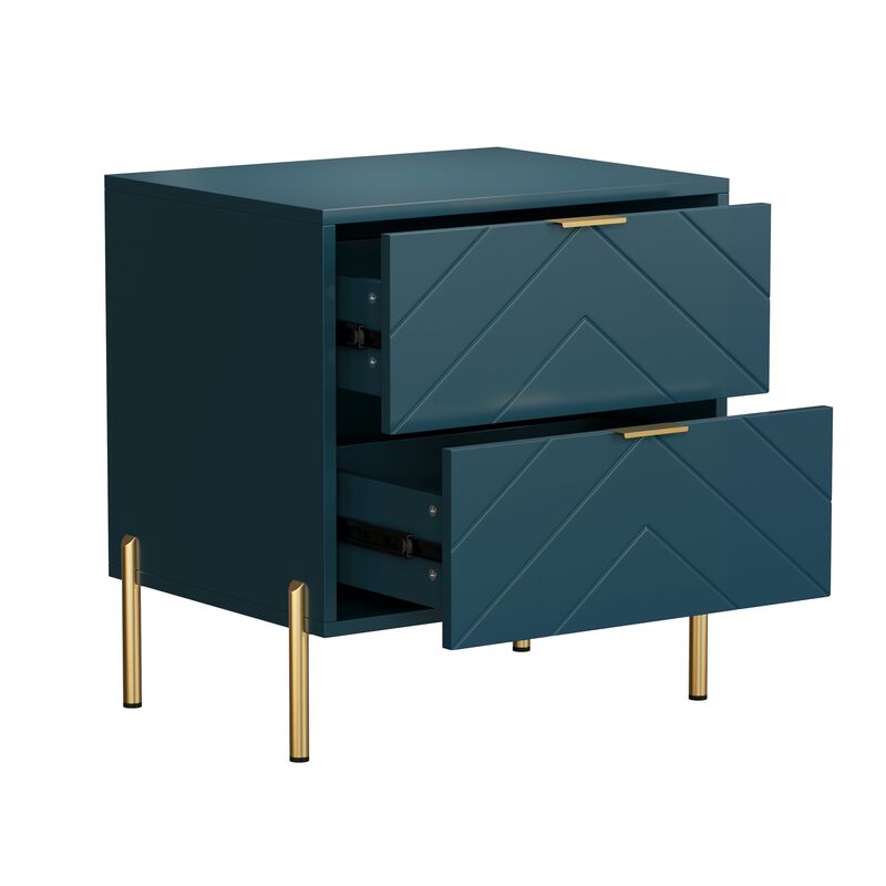 2-Drawer Nightstand With Elegant Design