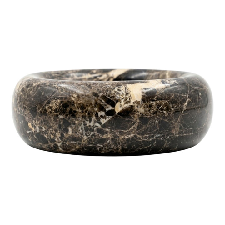 5" Chunky Bowl, Dark Emperador Marble