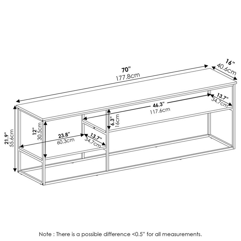 Furinno Moretti Modern Lifestyle TV Stand for TV up to 78 Inch, Columbia Walnut
