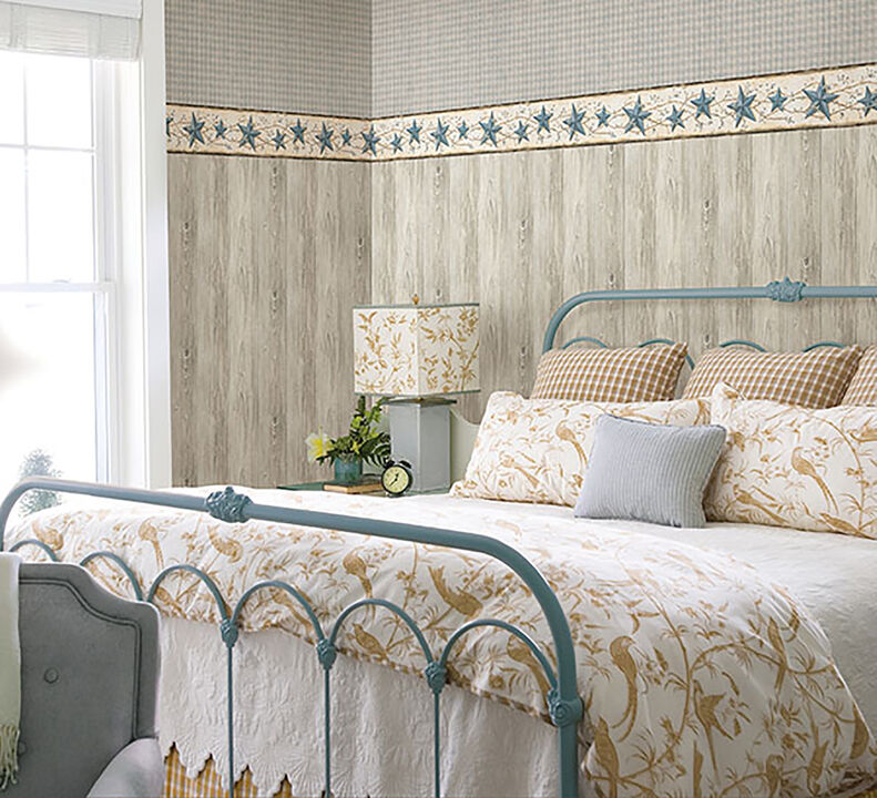 Blue Heritage Tin Star Wallpaper
