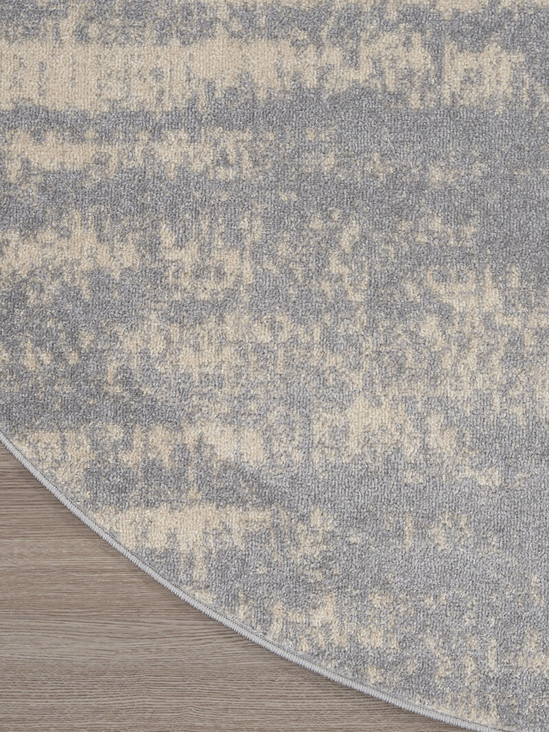 Nourison Essentials NRE03 Gray/Beige 6' x Round Rug