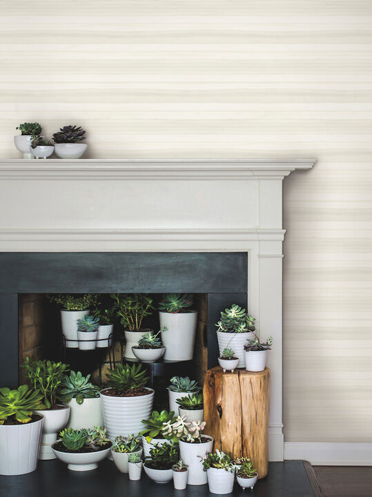 Pandora Leaf White & Off White Wallpaper