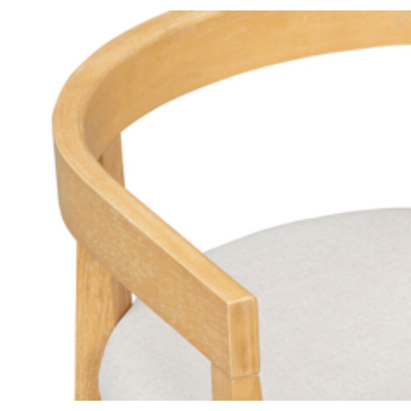Whisen Set of 4 Curved Back Dining Chairs, Upholstered Solid Wood Frame Kitchen Chairs for Dining Room image number 4
