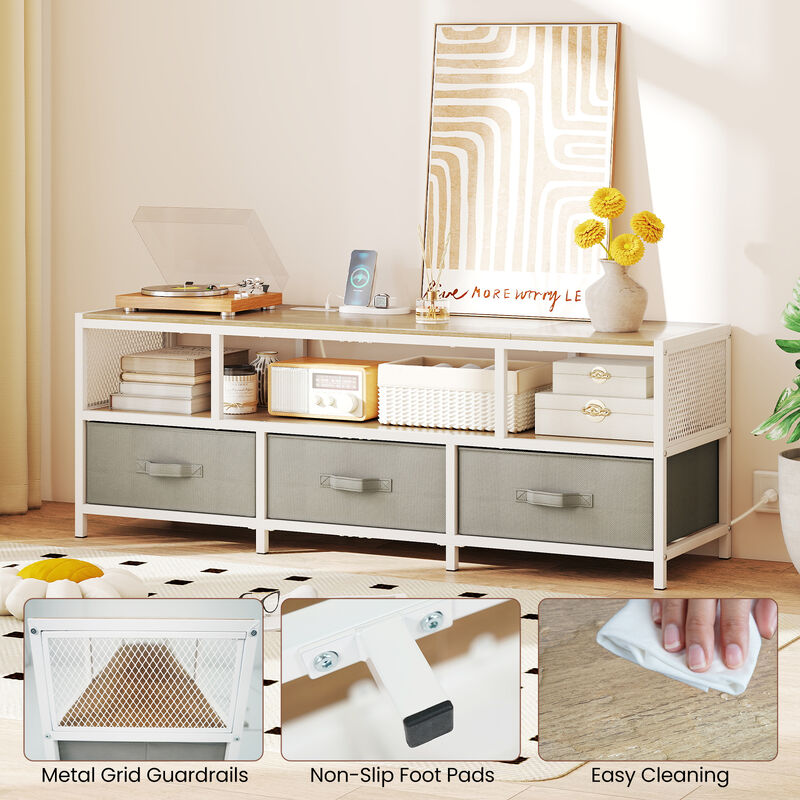 TV Stand with Power Outlets and USB Charging for Functional Design