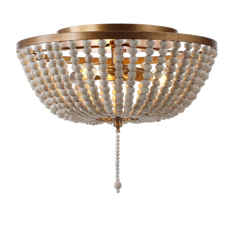 Allison Wood Beaded/Metal LED Flush Mount