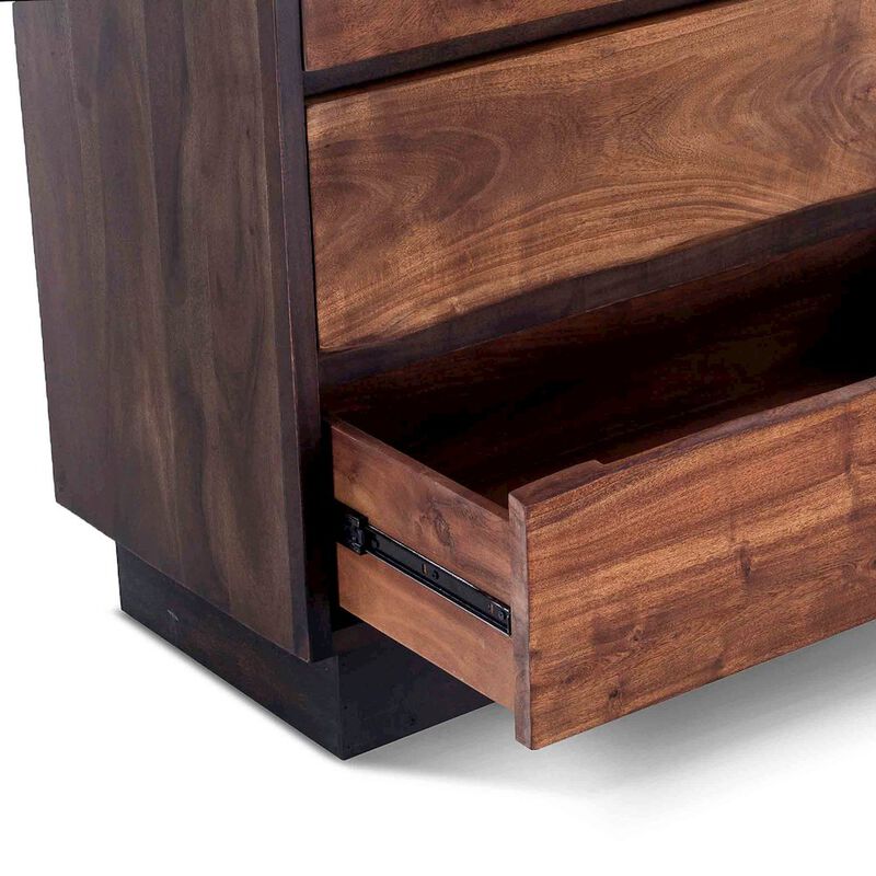 World Interiors Palermo 34-Inch Acacia Wood Live Edge Dresser in Raw Walnut Finish