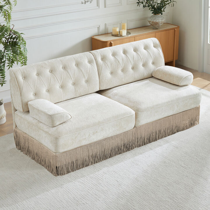 TATEUS Velvet Fabric Sofa