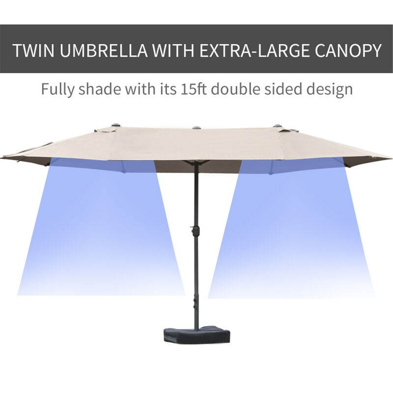Double-Sided Outdoor Market Umbrella for Beach, Patio, or Garden Shade image number 4