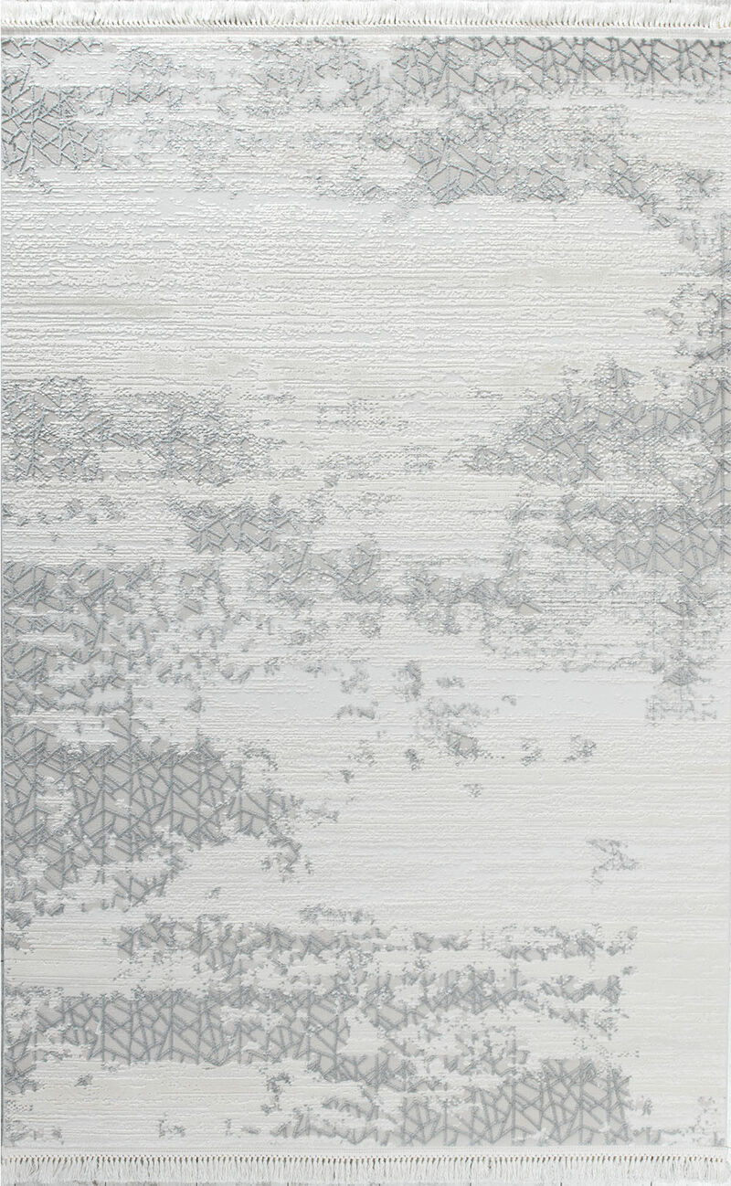 HomeRoots Abstract Distressed Area Rug With Fringe image number 0
