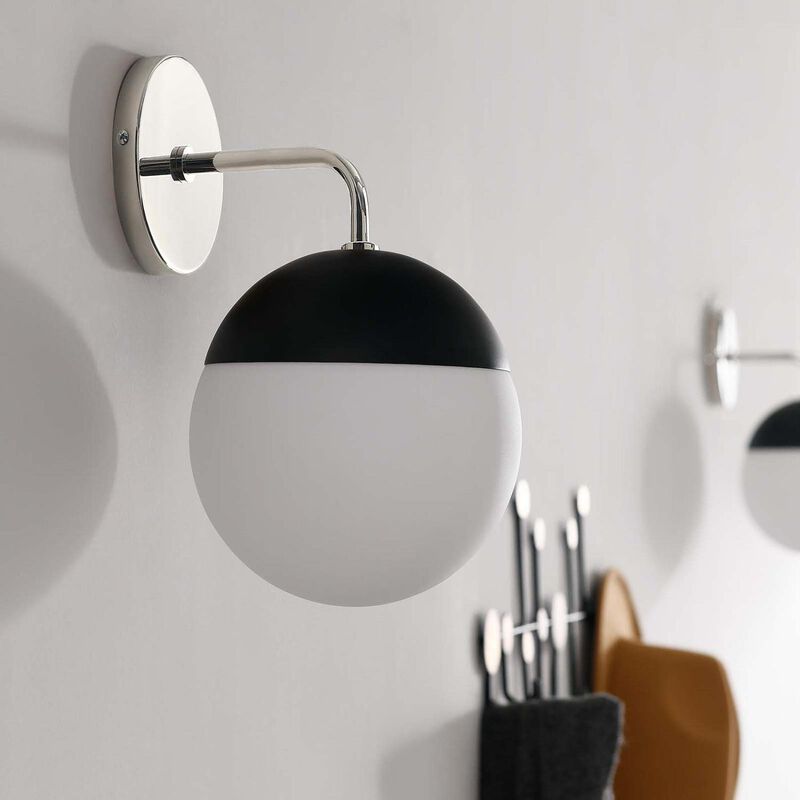 Modway Stellar 1-Light Wall Sconce in Opal Polished Nickel, Silver, 8 x 7 x 12 image number 2